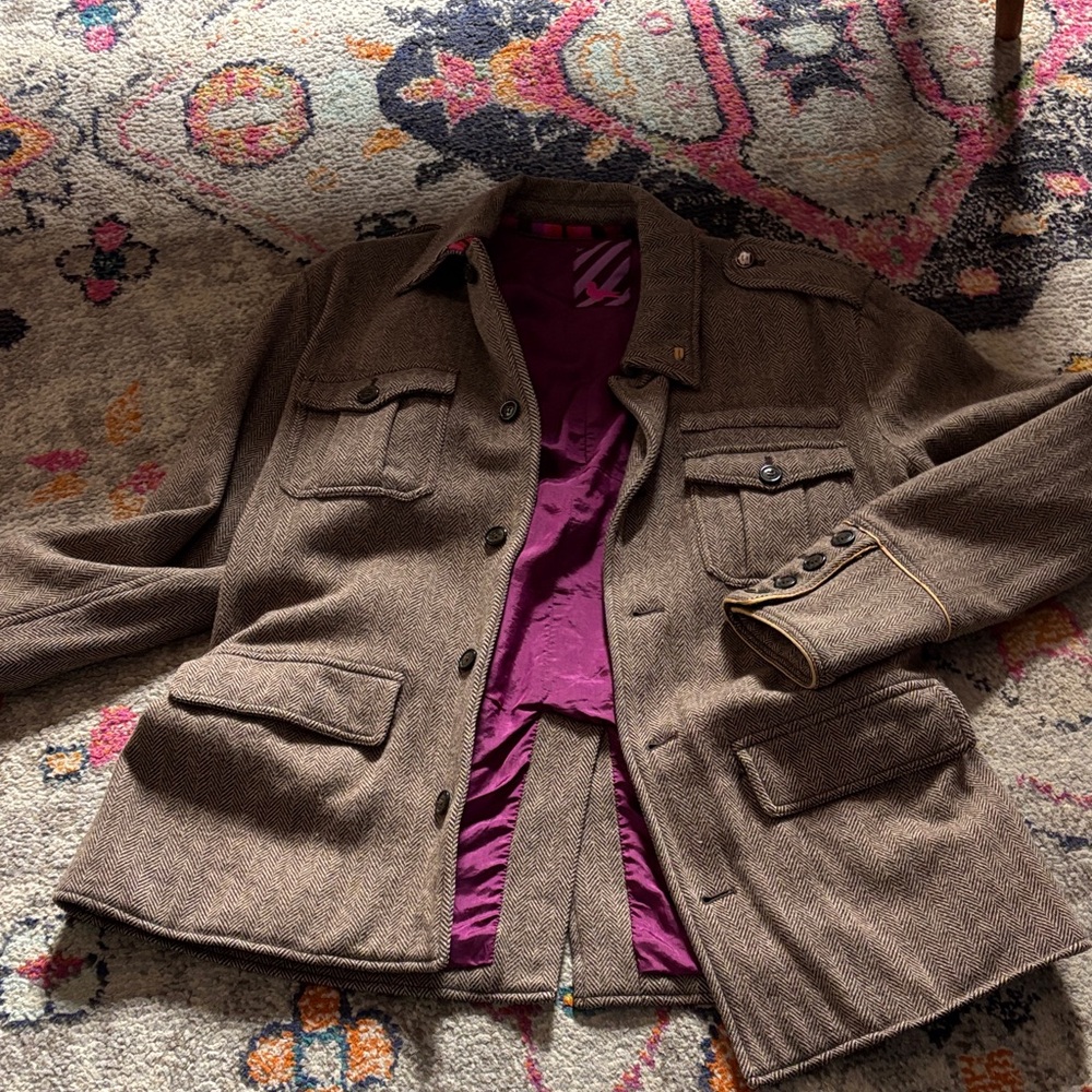 Herringbone Military Style Jacket